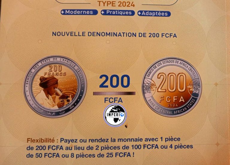 Una moneda de 200 FCFA entre la nueva gama puesta en circulación por el BEAC